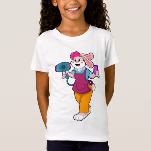 Rabbit as Hairdresser with Hair dryer & Comb T-Shirt