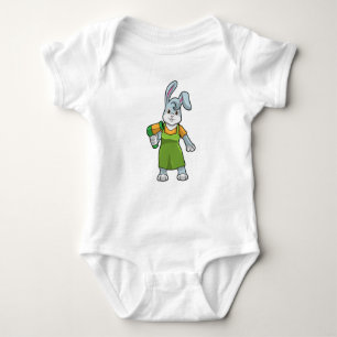 Rabbit as Hairdresser with Hairdryer Baby Bodysuit