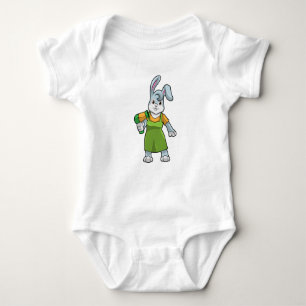 Rabbit as Hairdresser with Hairdryer Baby Bodysuit