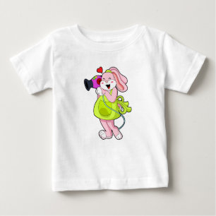 Rabbit as Hairdresser with Hairdryer Baby T-Shirt
