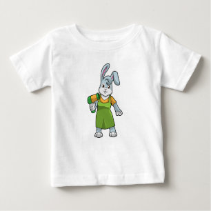 Rabbit as Hairdresser with Hairdryer Baby T-Shirt