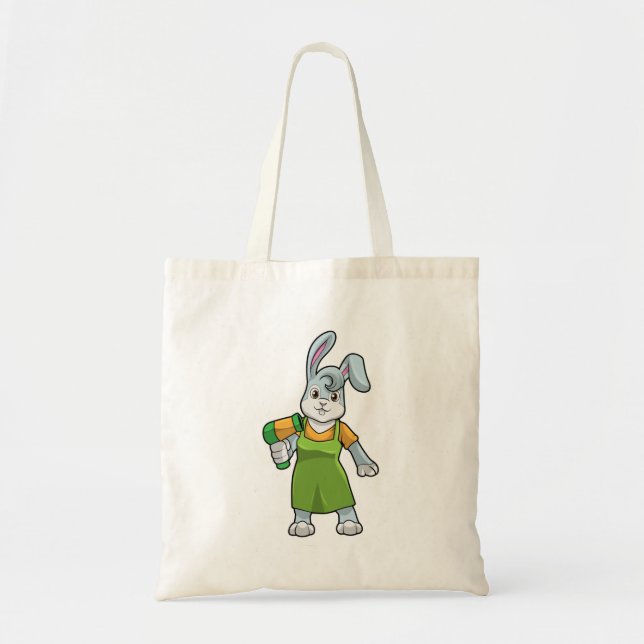 Rabbit as Hairdresser with Hairdryer Tote Bag (Front)