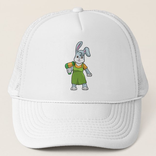 Rabbit as Hairdresser with Hairdryer Trucker Hat (Front)