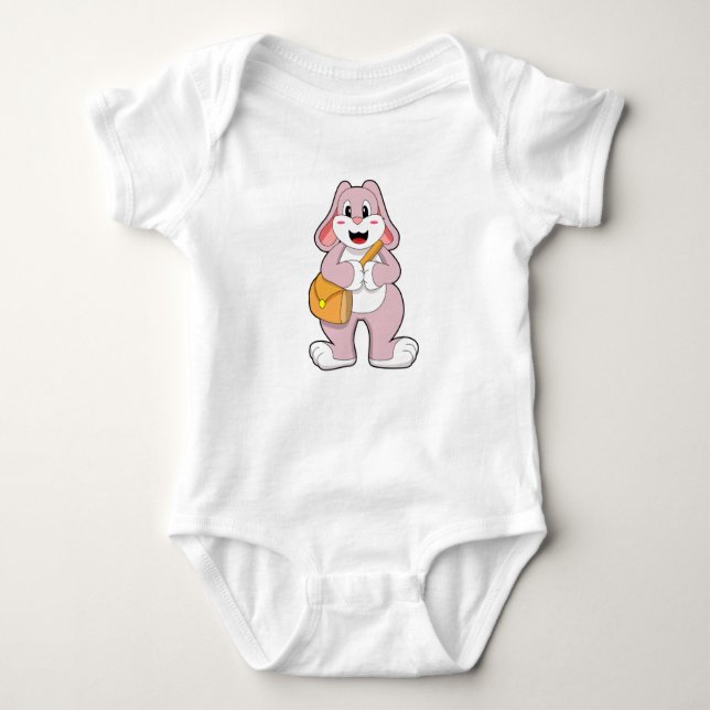 Rabbit as Hiker with Bag Baby Bodysuit (Front)