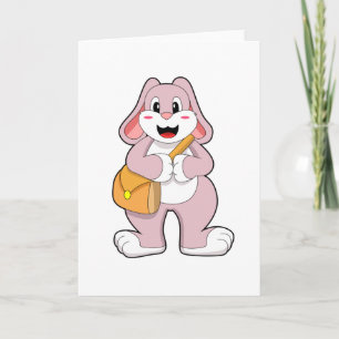 Rabbit as Hiker with Bag Card