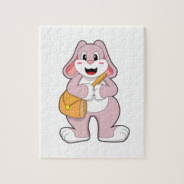 Rabbit as Hiker with Bag Jigsaw Puzzle (Vertical)