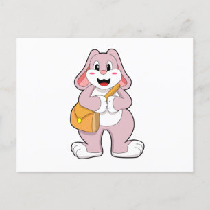 Rabbit as Hiker with Bag Postcard