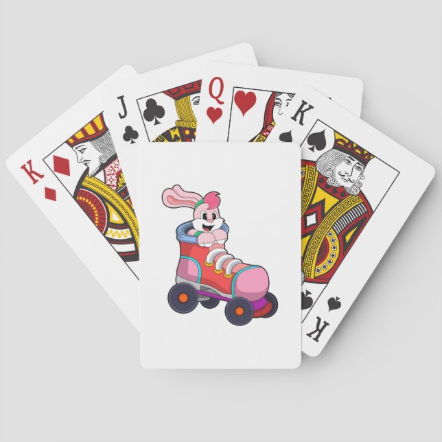 Rabbit as Inline Skater with Inline Skates Playing Cards (Back)