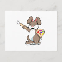 Rabbit as Painter with Brush & Paint