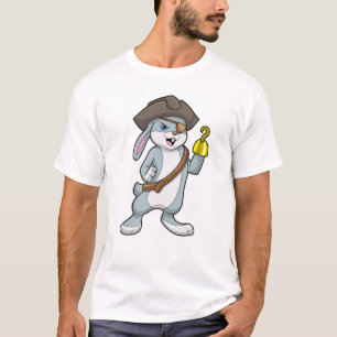 Rabbit as Pirate with Hook hand & Pirate hat T-Shirt