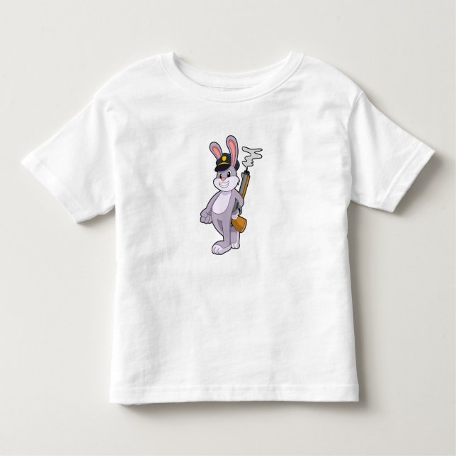 Rabbit as Police officer with Police hat Toddler T-Shirt (Front)