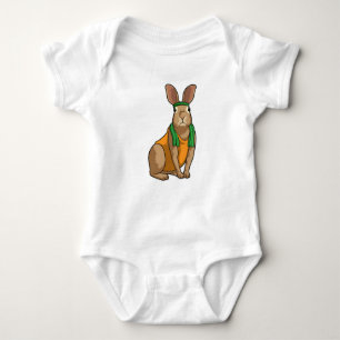 Rabbit as Runner with Towel Baby Bodysuit