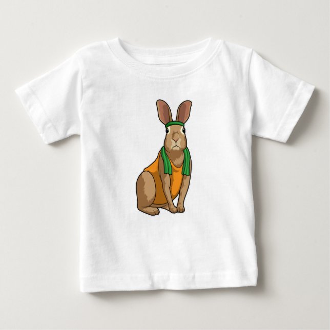 Rabbit as Runner with Towel Baby T-Shirt (Front)