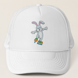 Rabbit as Skater with Inline skates Trucker Hat