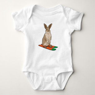 Rabbit as Skier with Ski Baby Bodysuit