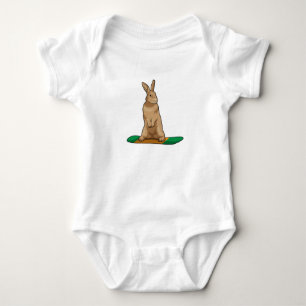 Rabbit as Snowboarder with Snowboard Baby Bodysuit