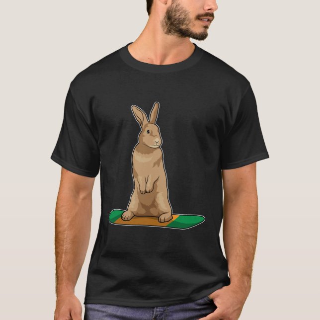 Rabbit as Snowboarder with Snowboard T-Shirt (Front)