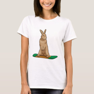 Rabbit as Snowboarder with Snowboard T-Shirt