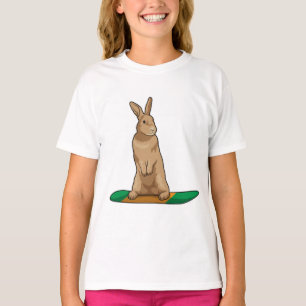 Rabbit as Snowboarder with Snowboard T-Shirt