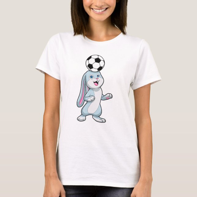 Rabbit as Soccer player with Soccer ball T-Shirt (Front)