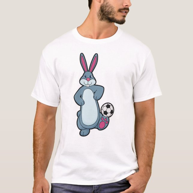Rabbit as Soccer player with Soccer ball T-Shirt (Front)