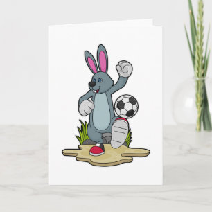 Rabbit as Soccer player with Soccer Card