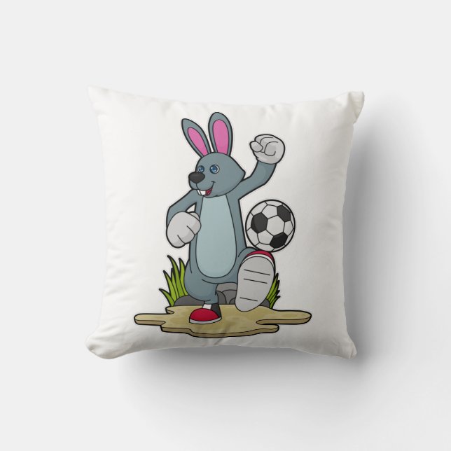 Rabbit as Soccer player with Soccer Cushion (Front)