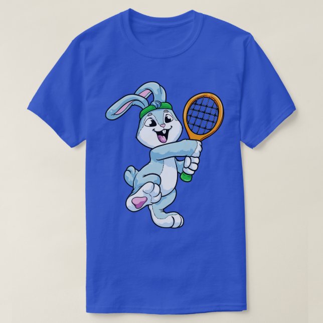 Rabbit as Tennis player with Head at Tennis T-Shirt (Design Front)