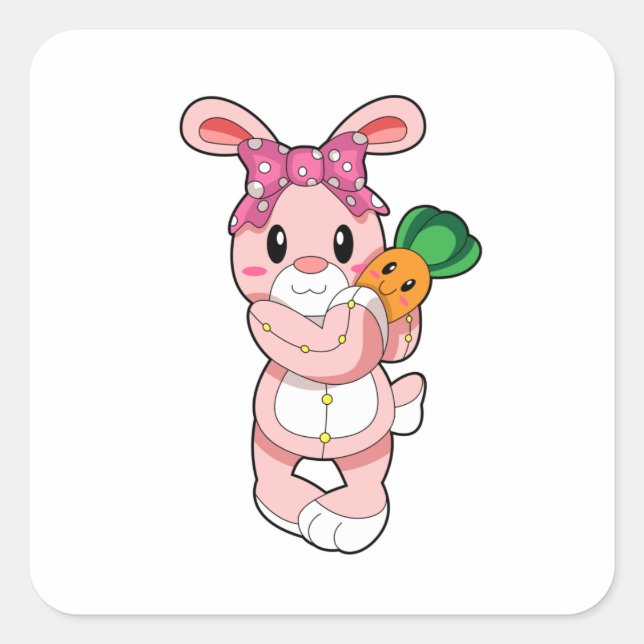Rabbit as Toy Square Sticker (Front)