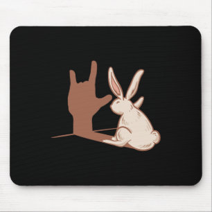 Rabbit Asl Hand Gesture Deaf Hearing Loss Awarenes Mouse Pad
