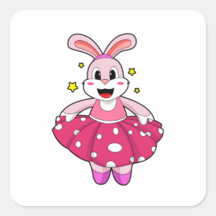 Rabbit at Ballet Dance Square Sticker