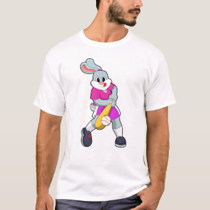 Rabbit at Baseball with Baseball bat T-Shirt