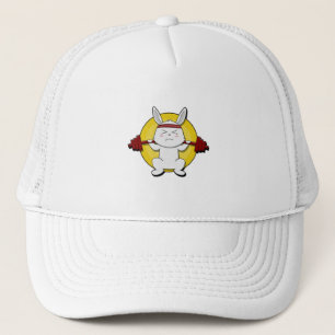 Rabbit at Bodybuilding with Barbell Trucker Hat
