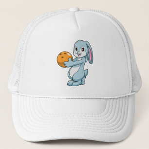 Rabbit at Bowling with Bowling ball Trucker Hat