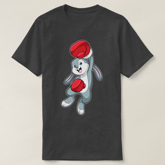 Rabbit at Boxing with Boxing gloves 2 T-Shirt (Design Front)
