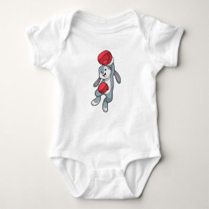 Rabbit at Boxing with Boxing gloves Baby Bodysuit