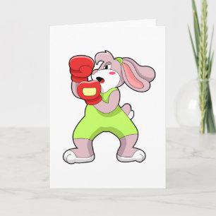 Rabbit at Boxing with Boxing gloves Card