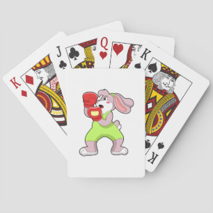 Rabbit at Boxing with Boxing gloves Playing Cards