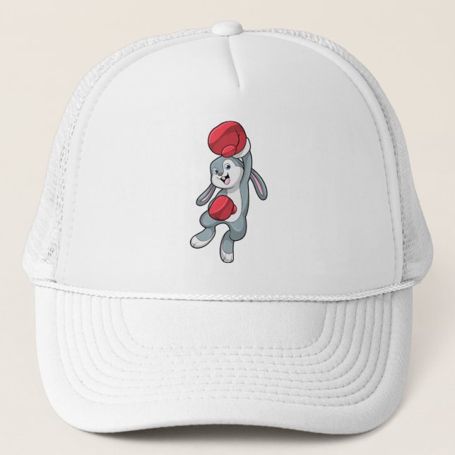 Rabbit at Boxing with Boxing gloves Trucker Hat (Front)