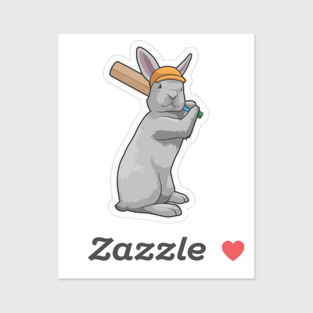 Rabbit at Cricket with Cricket bat (Sheet)