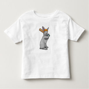 Rabbit at Cricket with Cricket bat Toddler T-Shirt