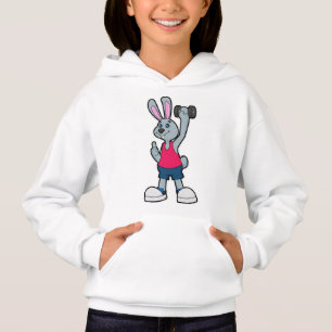 Rabbit at Fitness with Dumbbell