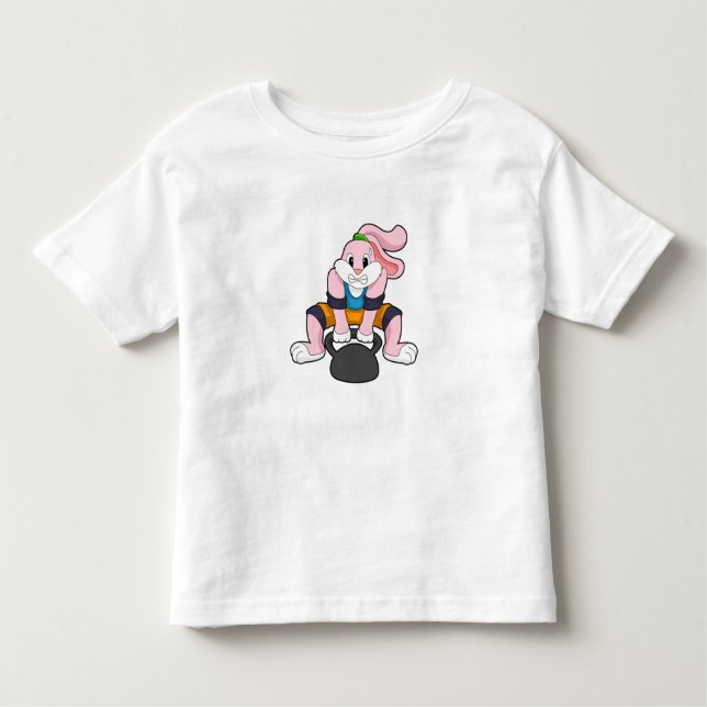Rabbit at Fitness with Dumbbell.PNG Toddler T-Shirt (Front)