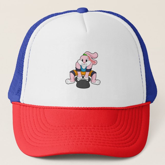 Rabbit at Fitness with Dumbbell.PNG Trucker Hat (Front)