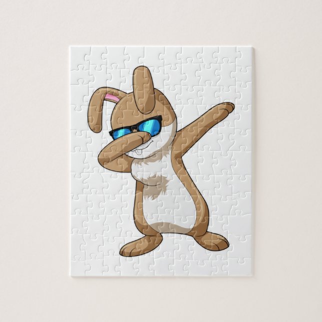 Rabbit at Hip Hop Dance Dab Jigsaw Puzzle (Vertical)