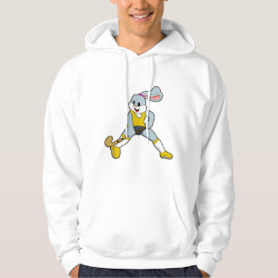 Rabbit at Hockey with Hockey bat Hoodie