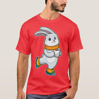 Rabbit at Ice skating with Cup of Coffee T-Shirt