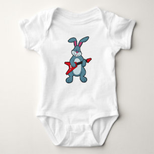 Rabbit at Music with Guitar Baby Bodysuit