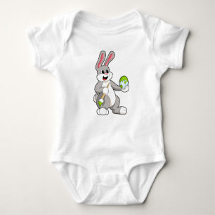 Rabbit at Painting with Egg Baby Bodysuit