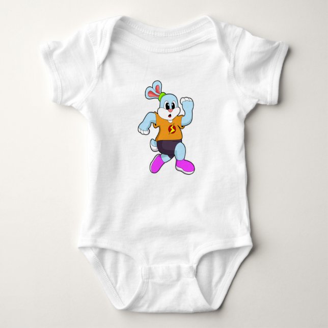 Rabbit at Running Baby Bodysuit (Front)